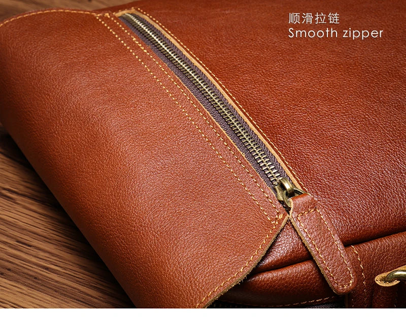 ROOG Men's Luxury Shoulder Sling Bag Higher Quality Genuine Leather Crossbody Man Casual Weekends Messenger Bag For 12 Inch IPad