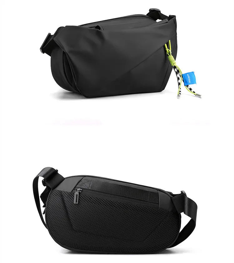 Men Shoulder Chest Bag Nylon Waterproof Outdoor Sport Running Cycling Belt Bag Large Capacity Travel Phone Pouch Messenger Bag