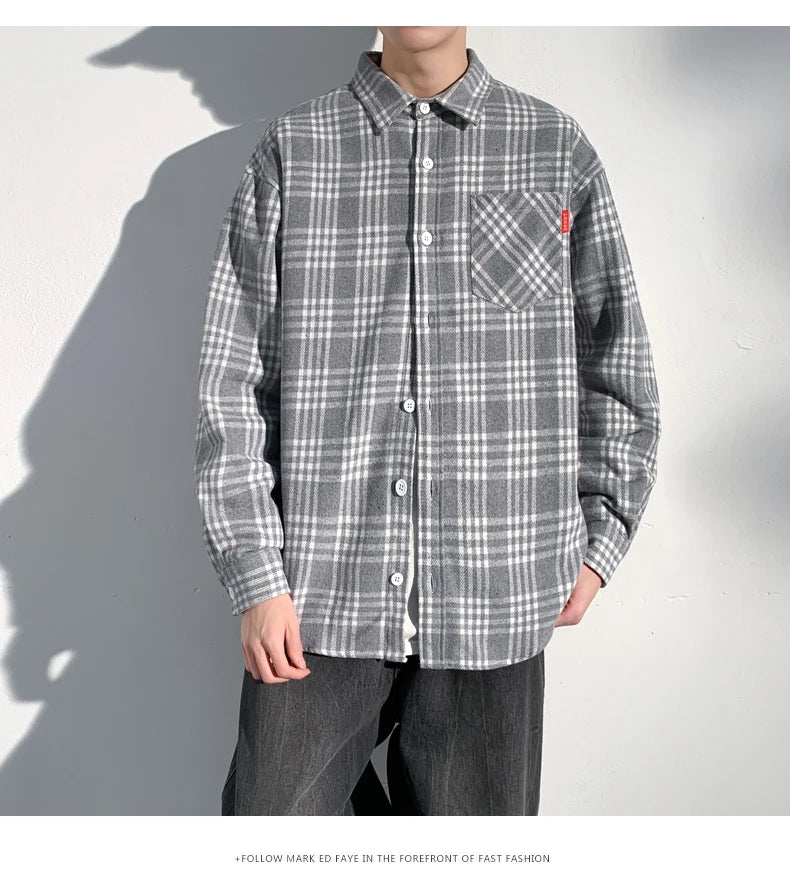 Plus Size 9xl 8xl Men Shirt Plaid Flannel Dress Formal Long Sleeve Casual Business Designer High Quality Thick Big Dropshipping - reetell