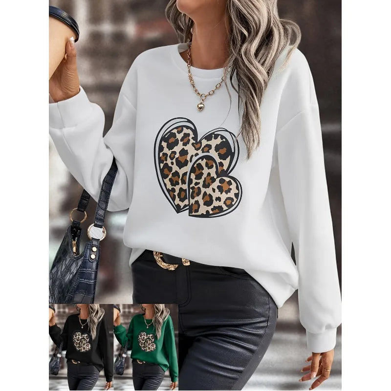 2023 Autumn and Winter Women's Pullover Round Neck Long Sleeve Solid Print Patchwork Sweater Office Lady Fashion Casual Tops - reetell