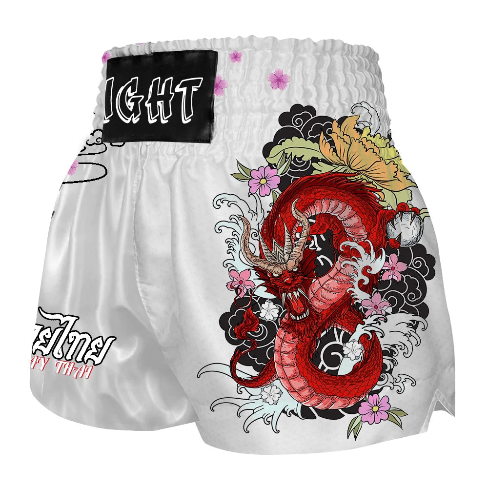 Muay Thai Shorts Mma Boxing Apparel Men's Women's Kids Workout Bodybuilding Gym Sports Training Shorts Fight Kickboxing Pants - reetell