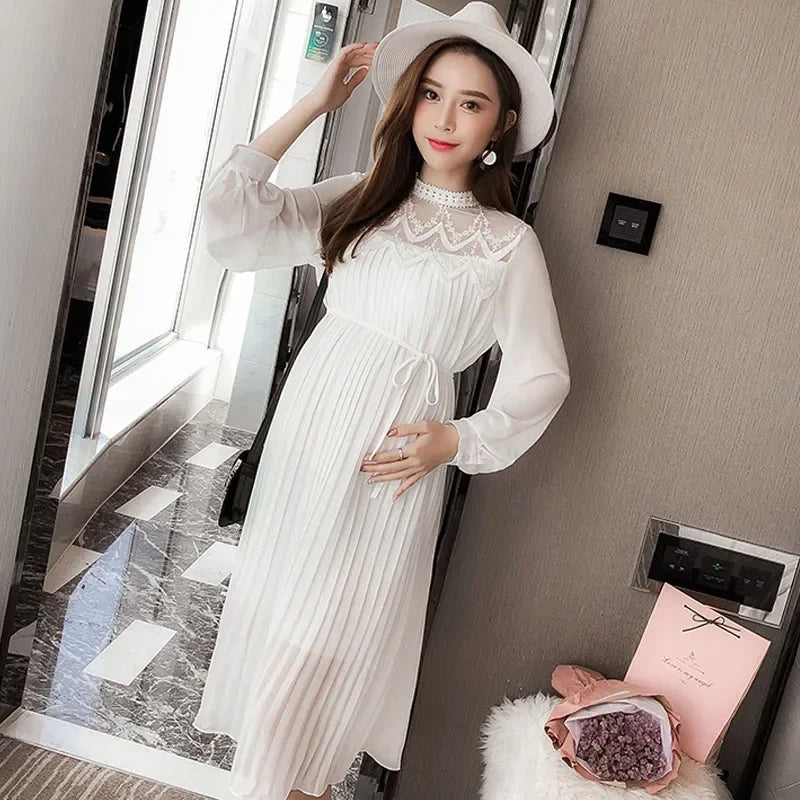 New Fashion Maternity Dresses Spring Autumn Long Pregnancy  For Pregnant Women Dress Casual  Clothes Plus Size