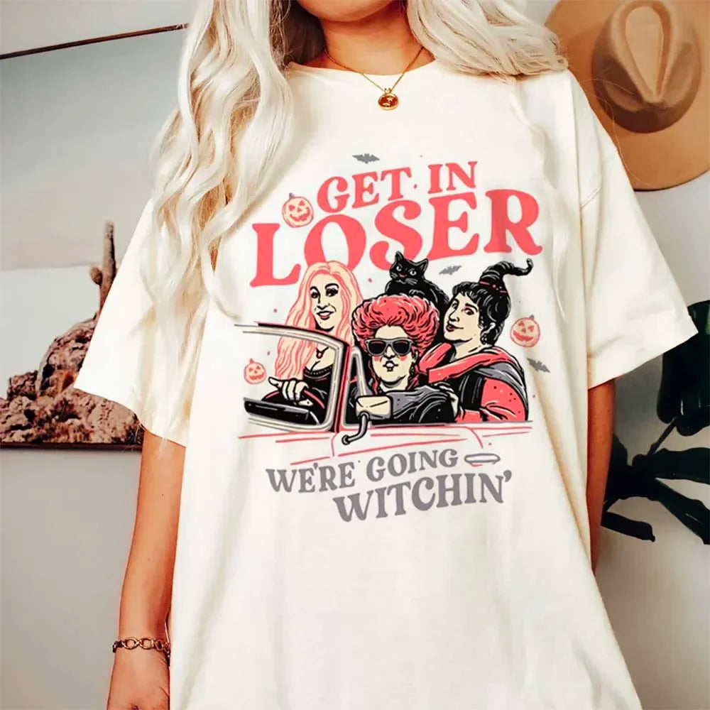 Halloween Printed Pattern T-Shirt for Women's Fashion Short Sleeved Sweet and Cute T-Shirt Top Casual O-Neck Printed Basic T-Shi - reetell