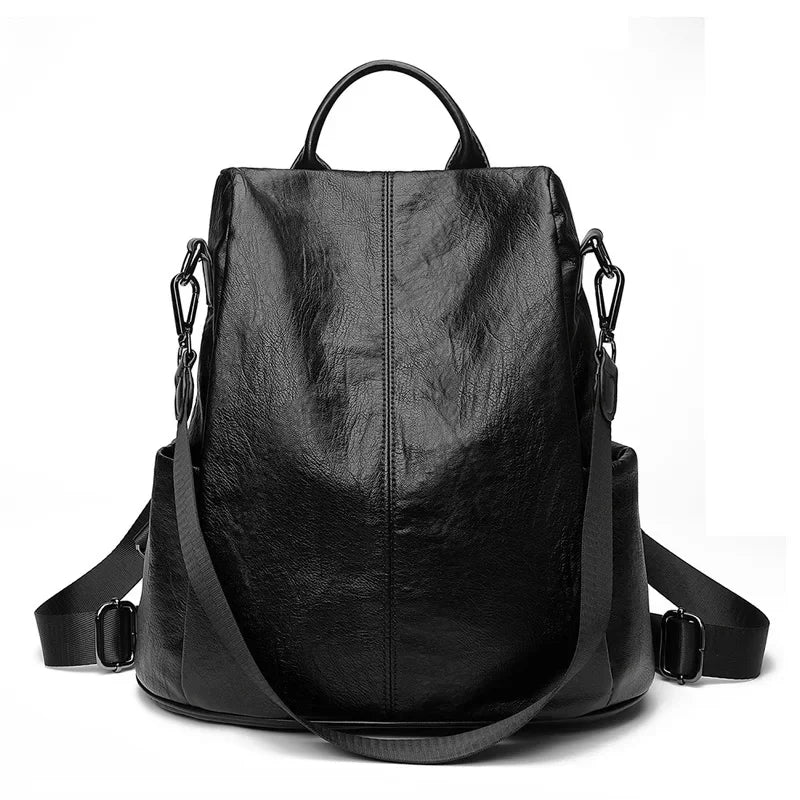 2 in 1 Women Backpacks Luxury Designers Anti Theft Korean Style Pu Leather Work Fashion Backpacks University Shoulder Bag Casual