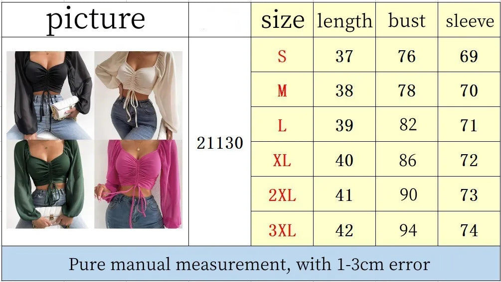 2023 Woman’s Tops Puff Sleeve Sexy Close-Fitting Summer and Spring Lace up V-neck Fashion Solid Color Simple Long Sleeve Hot - reetell