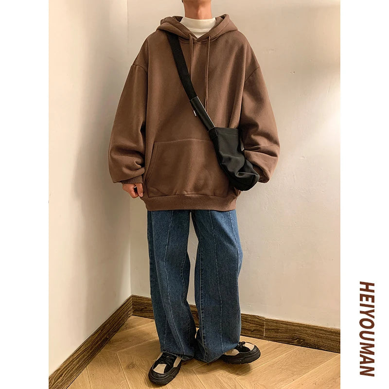 6 Colors Spring Autumn Hoodie Men Harajuku Fashion Casual Oversized Hoodies Couples Loose Hooded Sweatshirt Streetwear - reetell