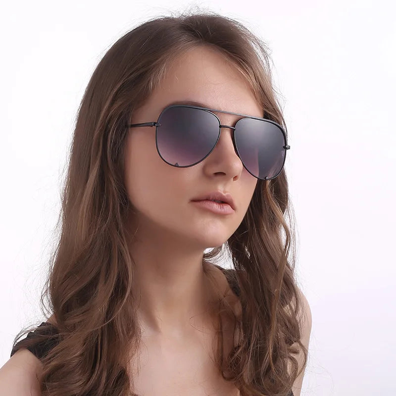 Flat Top Aviation Sunglasses Women UV400 Retro Brand Designer Luxury Mirror Sun Glasses For Female Ladies Metal Frame Eyewear - reetell