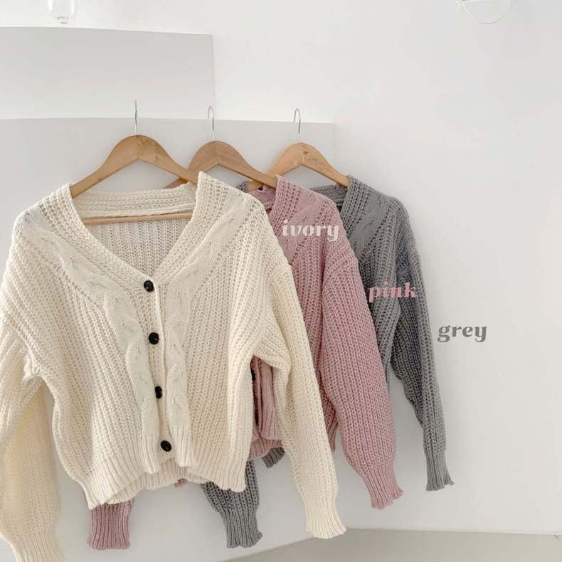 Button Front Cable Knit Cardigan Women's Vintage Long Sleeve Sweater Jacket Ladies Korean Fashion Autumn Winter Knitwear - reetell