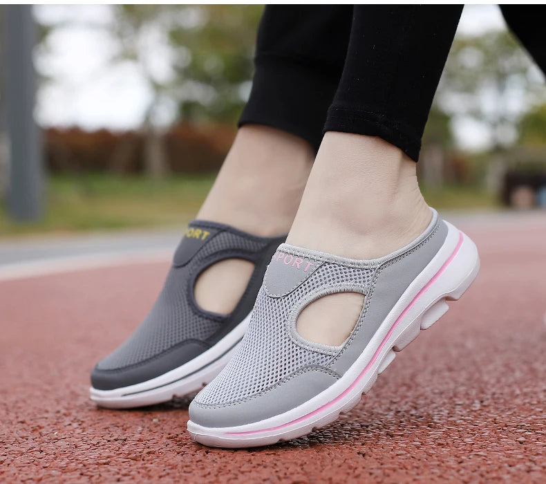 Women Walking Men Fitness Mesh Slip-On Light Loafers Summer Sports Shoes Outdoor Flats Breathable Running Sneakers Size 35-48