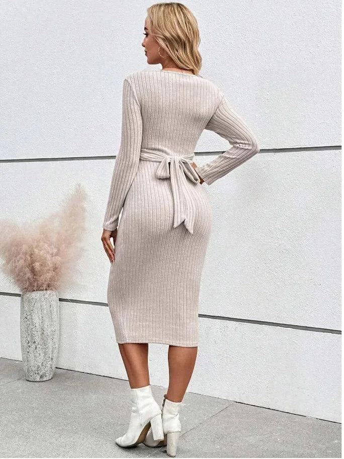 Autumn Winter American Casual Across Ties  A Line Slim Dress Maternity Elegant A Line Hot Clothes for Pregnant Women Pregnancy