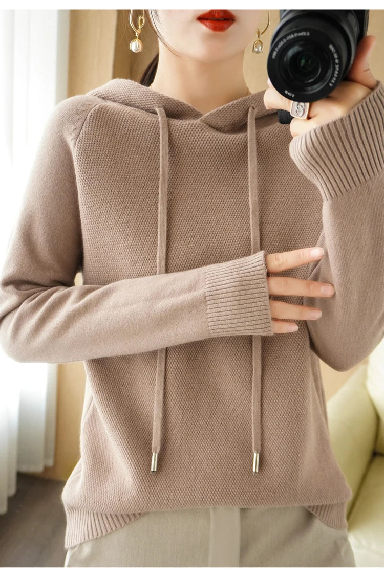 Hoodies And Sweatshirts Long Sleeve Sweaters For Women Wool Clothing New Arrivals Knitted Jumpers Female Outerwears Fashion Tops - reetell