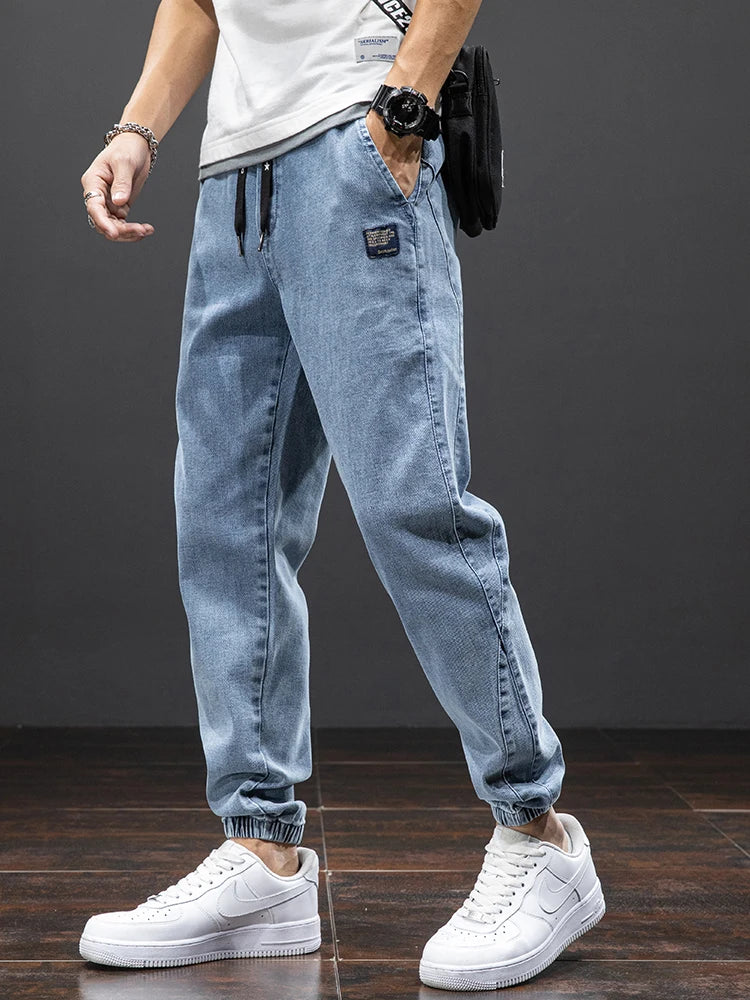 Spring Summer Black Blue Cargo Jeans Men Streetwear Denim Jogger Pants Men Baggy Harem Jean Trousers Plus Size 6XL 7XL 8XL - reetell