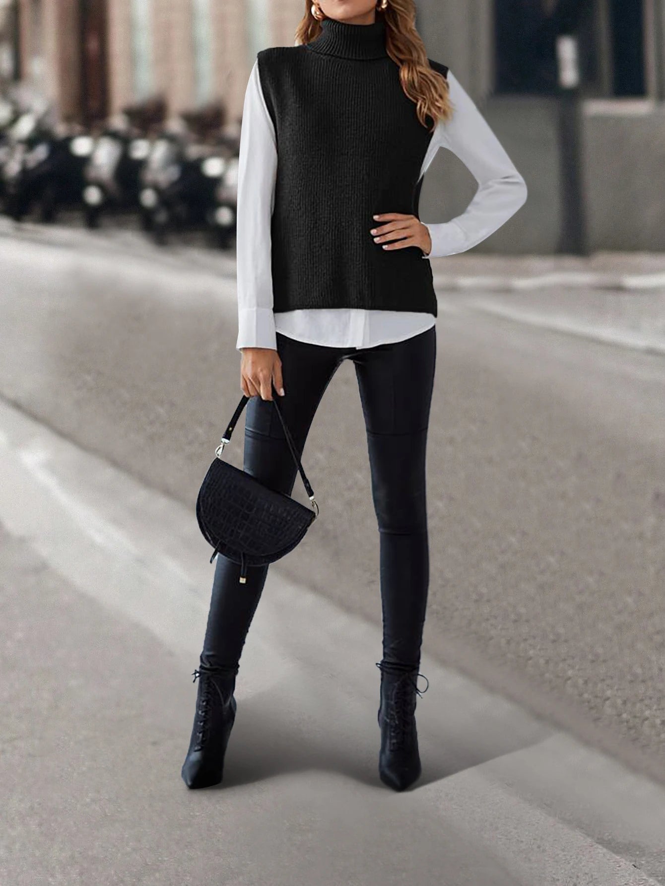 Knitted Vest Women New Fashion Winter Autumn Loose Fit Sleeveless Sweater Pullover Casual Top Oversize Lady Clothin - reetell