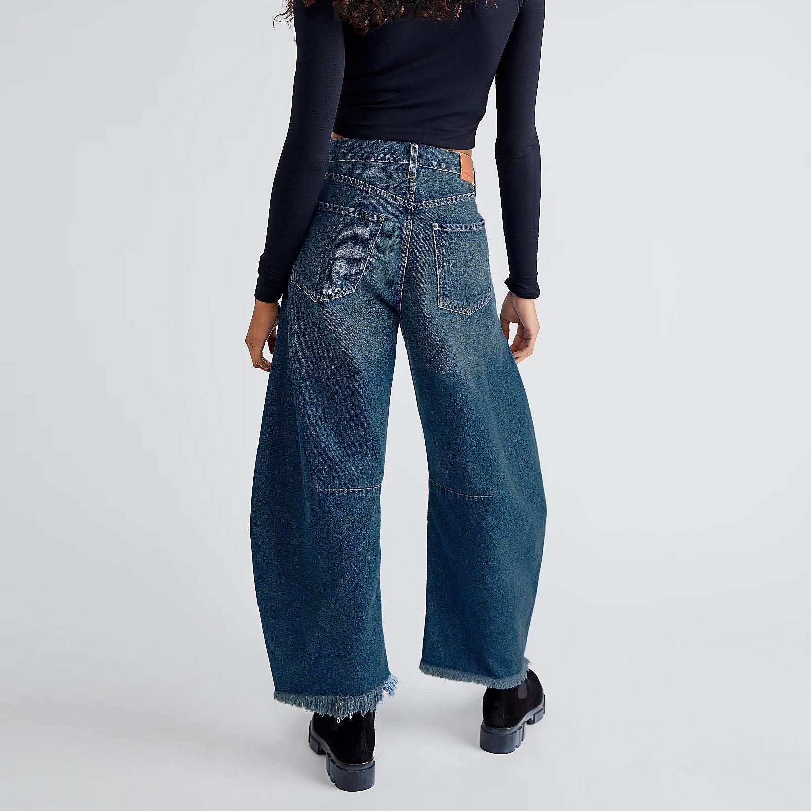 Women Casual Baggy Mid Waist Jeans Wide Leg Loose Boyfriend Denim Pants Straight Leg Cropped Barrel Jeans Y2k Clothes - reetell