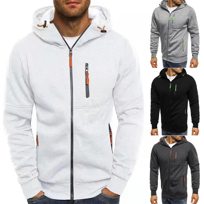 Men's Hoodies Sweatshirts Spring Autumn Casual Solid Zip Up Hoodie Tracksuit Long Sleeve Hooded Sweatshirt M-4XL Hoody Coat Men - reetell