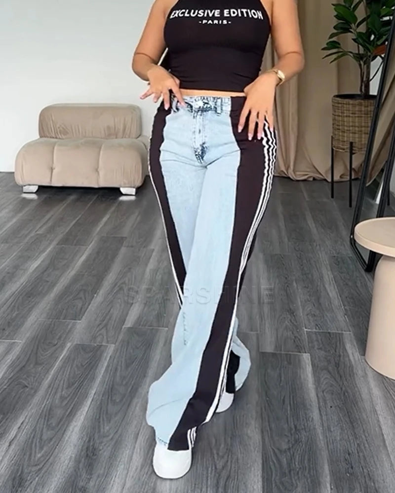 Athleisure jeans 2024 Women High Waist Lifted Jeans Extremely Slim Waist to Hip Ratio Trousers Jean Straight Pocket Design Overa - reetell