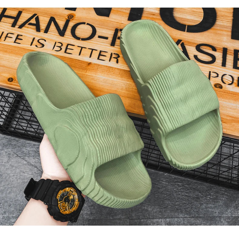 Summer Slippers Mens EVA Leisure Couples Non-slip Beach Indoor Bathroom Flats Ourdoor Slides Graffiti Thick Sole Creative Casual