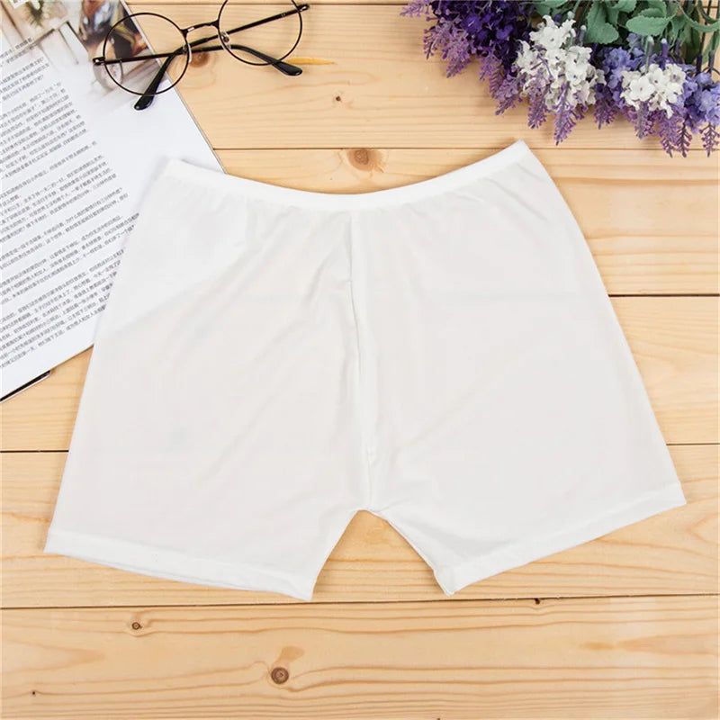 Soft Cotton Seamless Safety Short Pants Summer Under Skirt Shorts Modal Ice Silk Breathable Short Tights Polyester Underwear - reetell