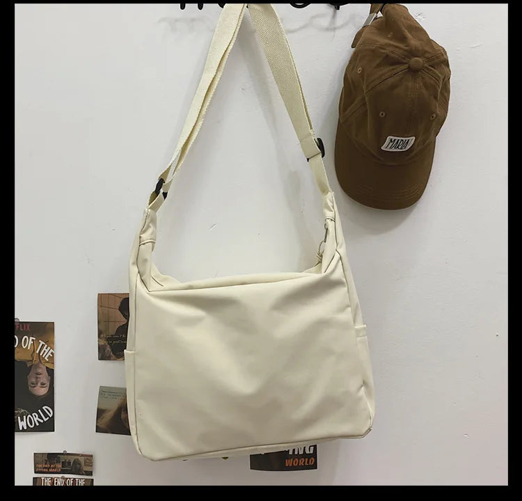 Korean Ulzzang Messenger Bag Women New 2023 Nylon Bags Multipockets Crossbody Bags For Women School Book Shoulder Bag Girls Sac - reetell