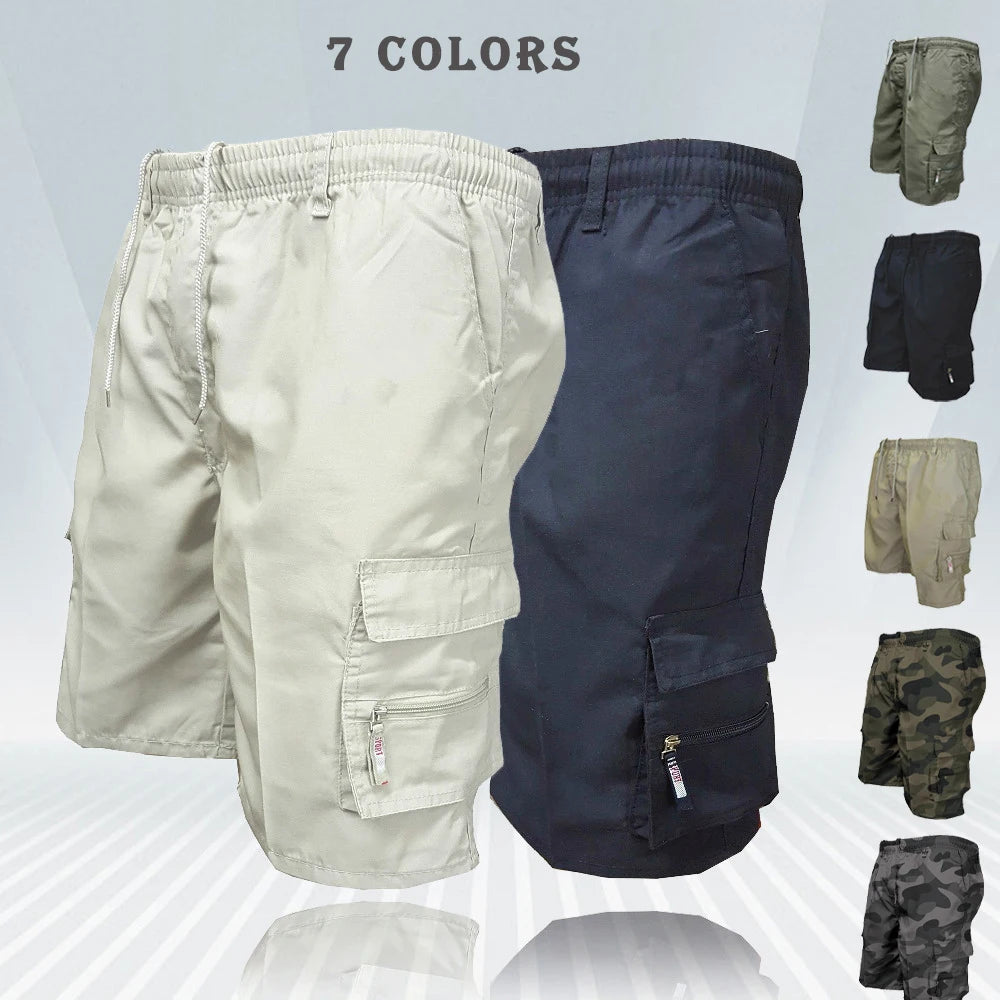 Men's Cargo Shorts Mens Tactical Shorts Casual Big Pocket Sports Slacks Casual Fashion Knee-length Cargo Short Pants Summer Male - reetell