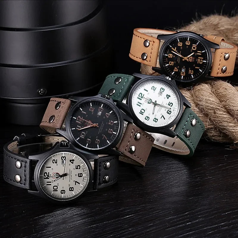 Casual Leather Strap Number Dial Quartz Wristwatch Fashion Men Watches for Man Simple Sport Style Male Clock relogio masculino