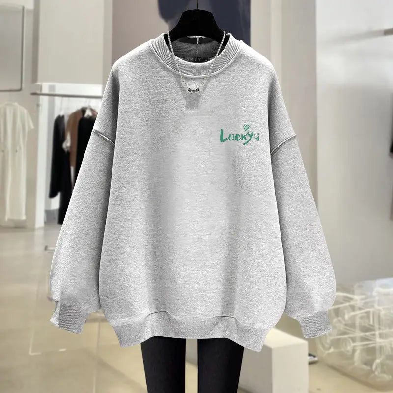 Autumn Fashion Easy Matching O-neck Sweatshirts Cartoon Printed Long Sleeve Hoodies Women Clothing Loose Casual Top Pullovers - reetell