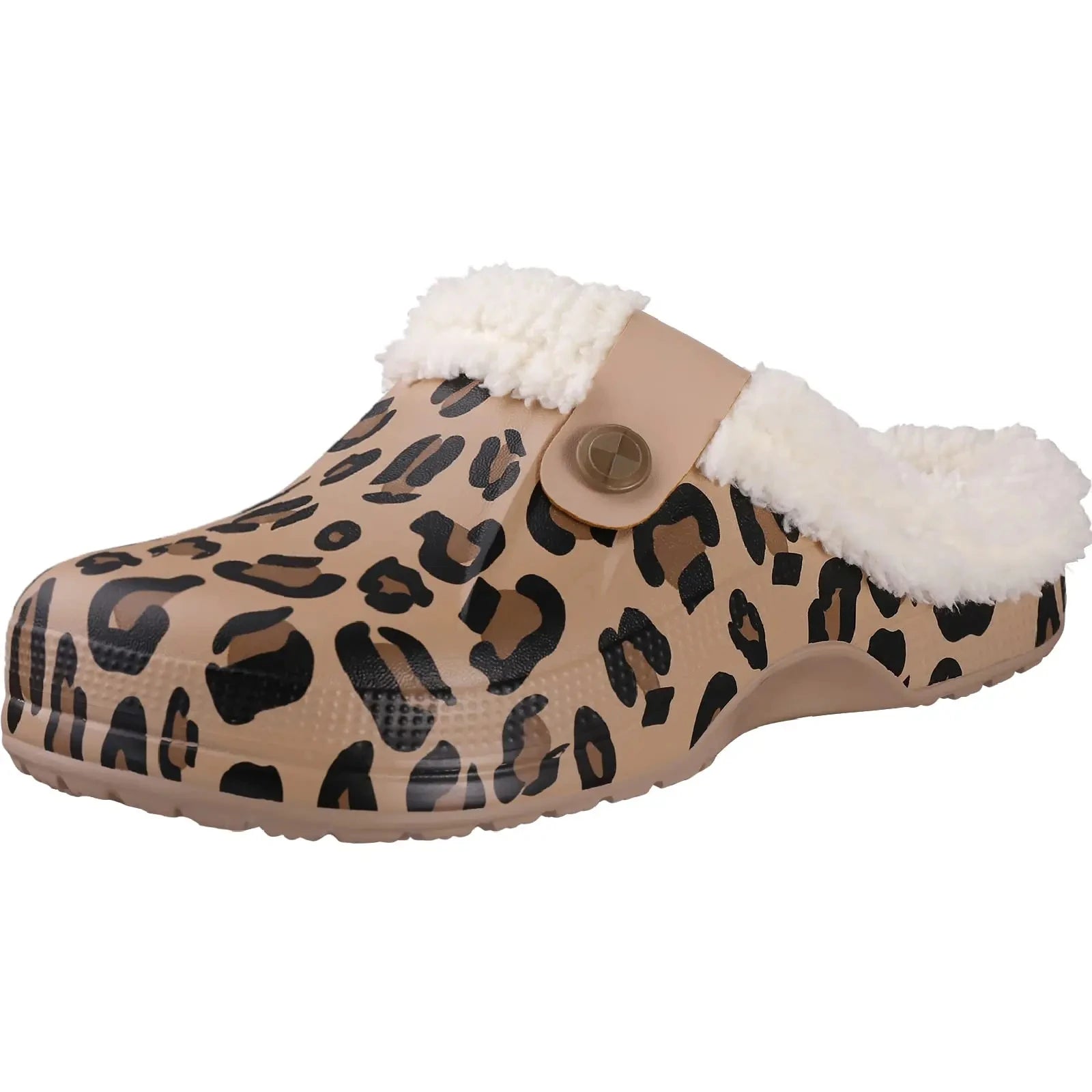 Eyriphy Classic Fur Lined Clogs For Women Waterproof Winter Fuzzy Slippers Mens Cotton Shoes For Indoor And Outdoor Rubber Soles