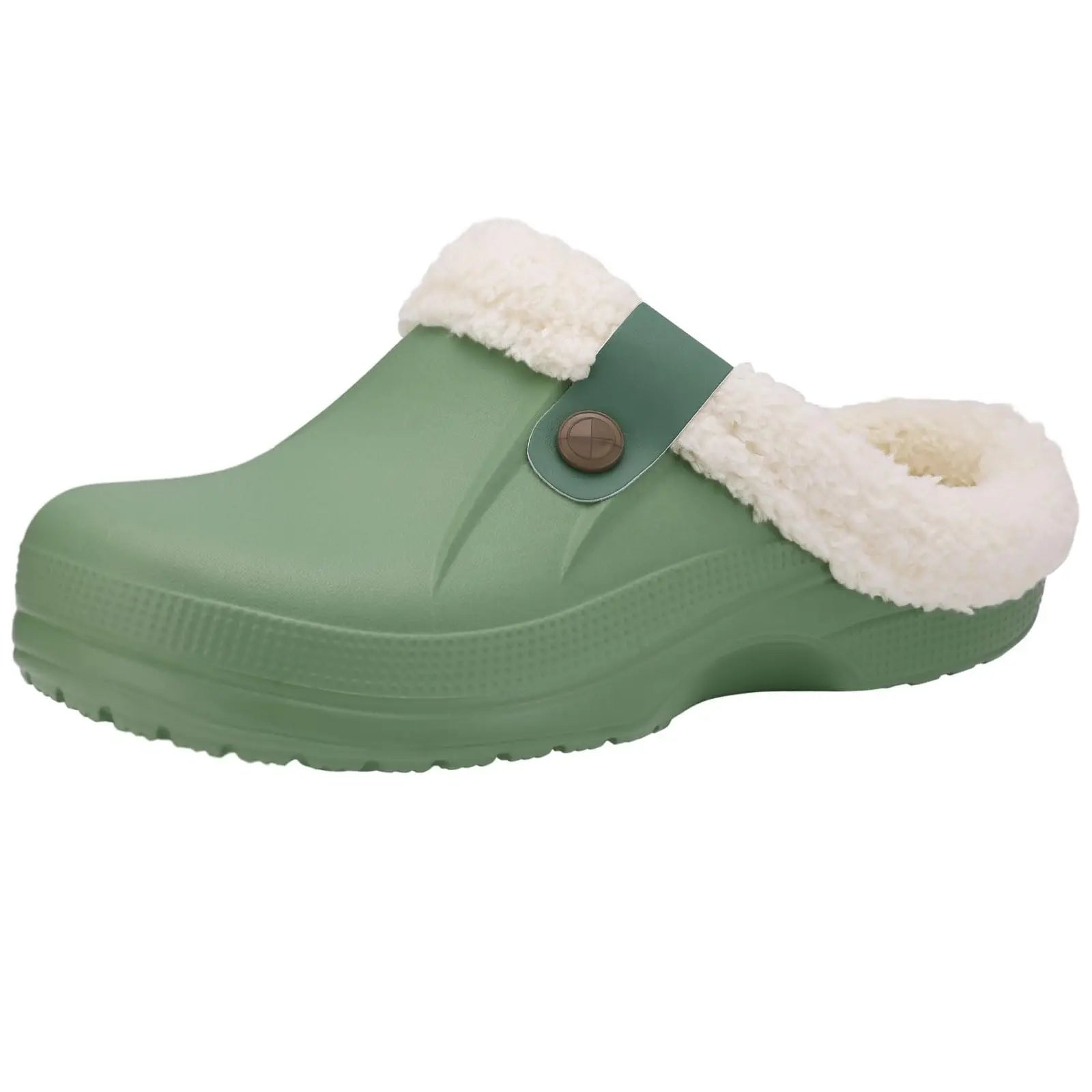 Eyriphy Classic Fur Lined Clogs For Women Waterproof Winter Fuzzy Slippers Mens Cotton Shoes For Indoor And Outdoor Rubber Soles