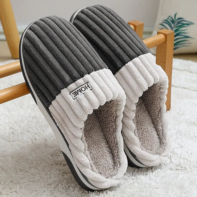 New Big Size 48 49 Men Home Slippers Winter Warm Slipper Couples Comfort Furry Shoes Casual Shoes Indoor Thick Plush Slides