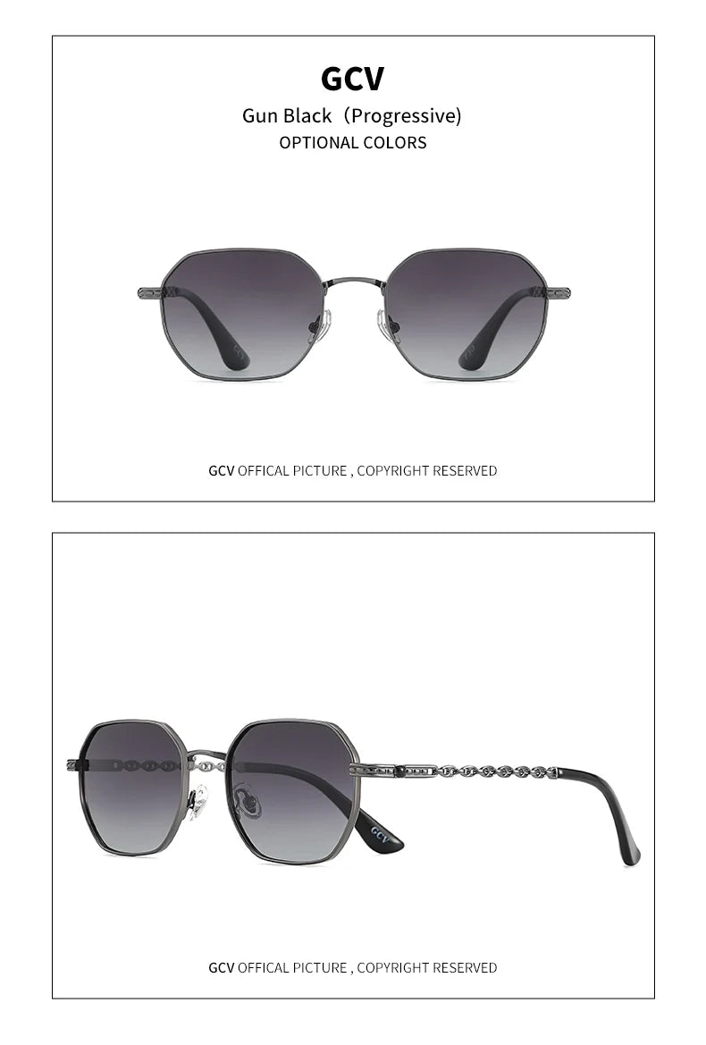 GCV brand classic retro women's rectangular square metal frame glasses, sunglasses, Polaroid lenses，Box Oculos De Sol Gafas - reetell