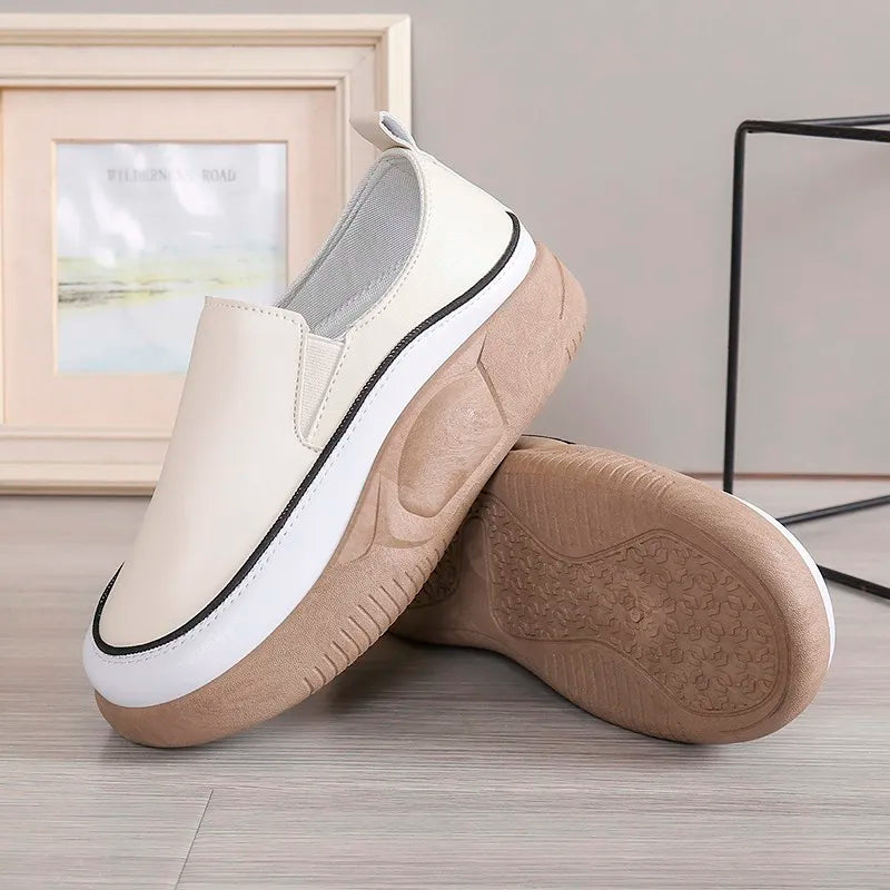 Luxury New Designer Women Fashion Loafers Breathable Slip-On Vulcanized Shoes Casual Wedge Heel Lightweight Woman Sneakers