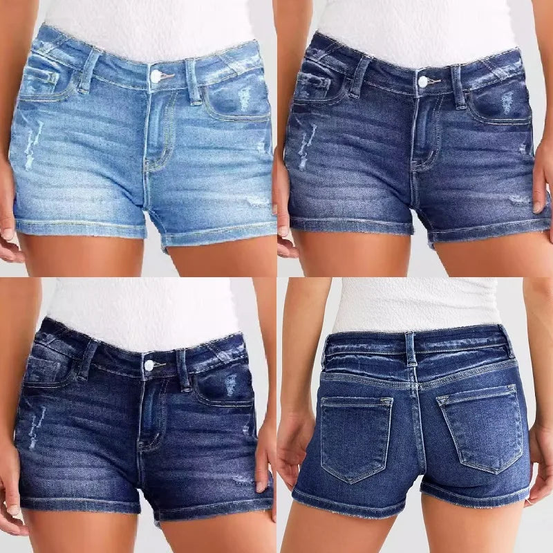 ﻿ Women Summer Denim Shorts Ladies Ripped Hole Jeans Short Pants Ropa para mujer - reetell