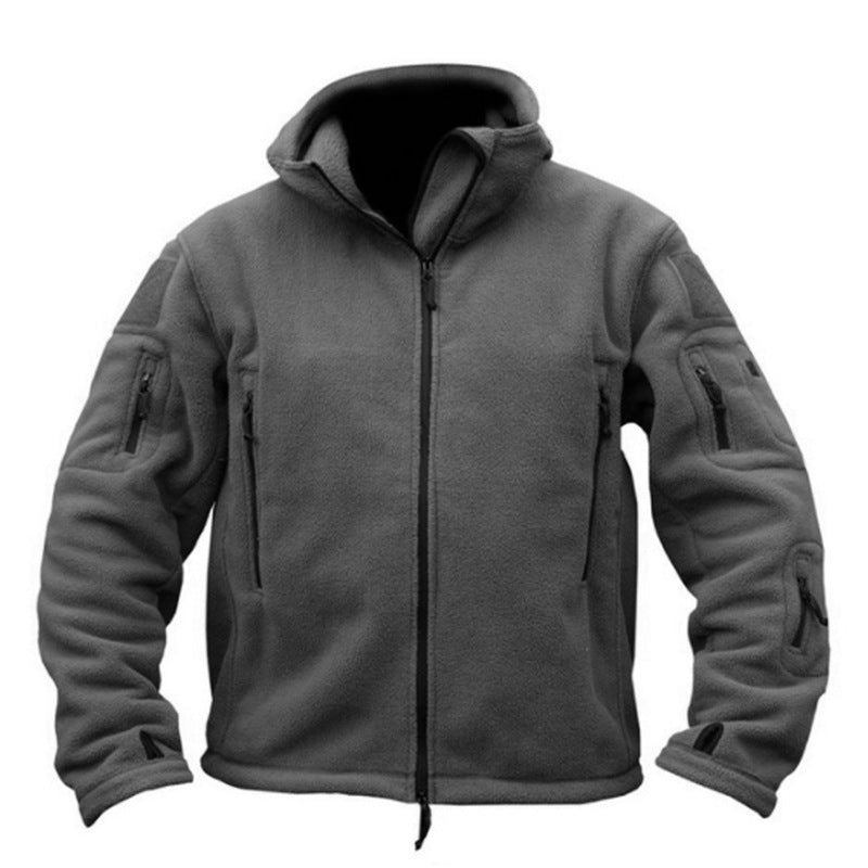 Prowow New men's outdoor warm fleece jacket for foreign trade, cold proof charge jacket, solid color hooded jacket - reetell