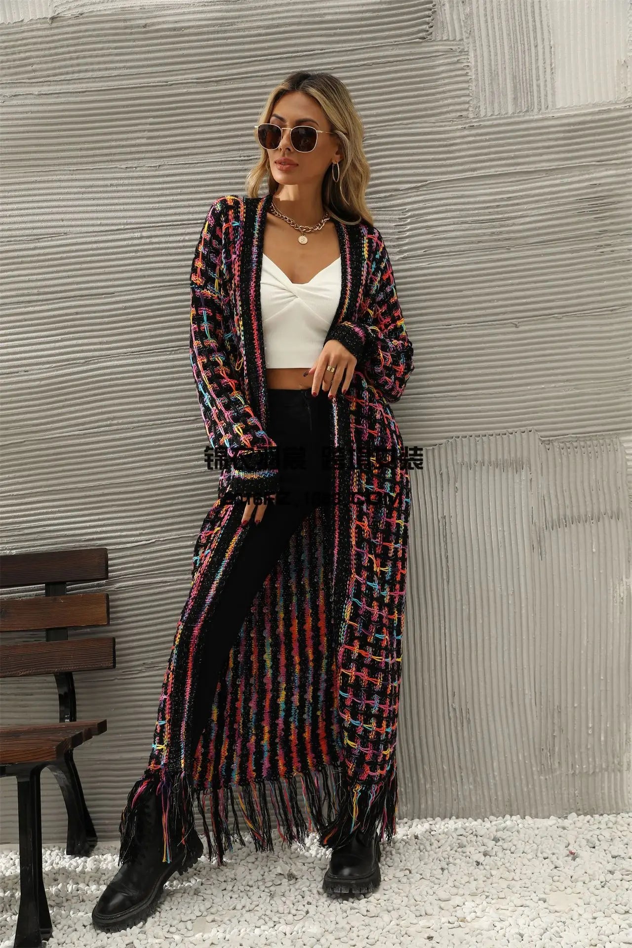 2023 Winter New Large Size Fringe Long Cardigan Coat Sweater Knitted Cardigan Women Korean Fashion Streetwear Cardigan - reetell