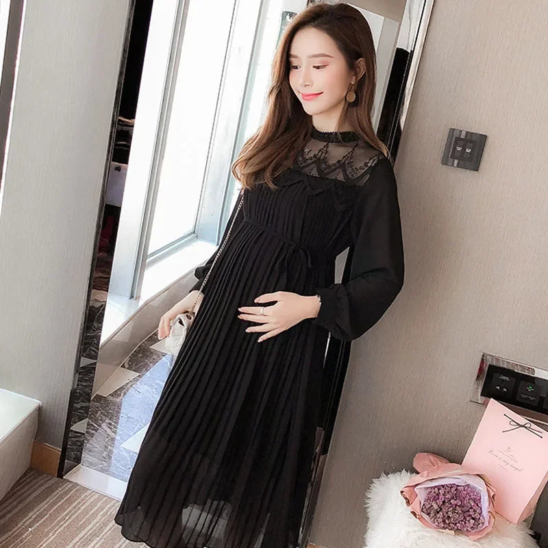 New Fashion Maternity Dresses Spring Autumn Long Pregnancy  For Pregnant Women Dress Casual  Clothes Plus Size