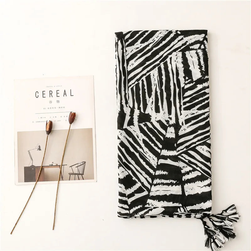 NEW Women's Scarf Zebra Pattern Print Scarves Spring Autumn Stripe Shawl And Wraps For Lady Muffler Hijab 180*90cm - reetell