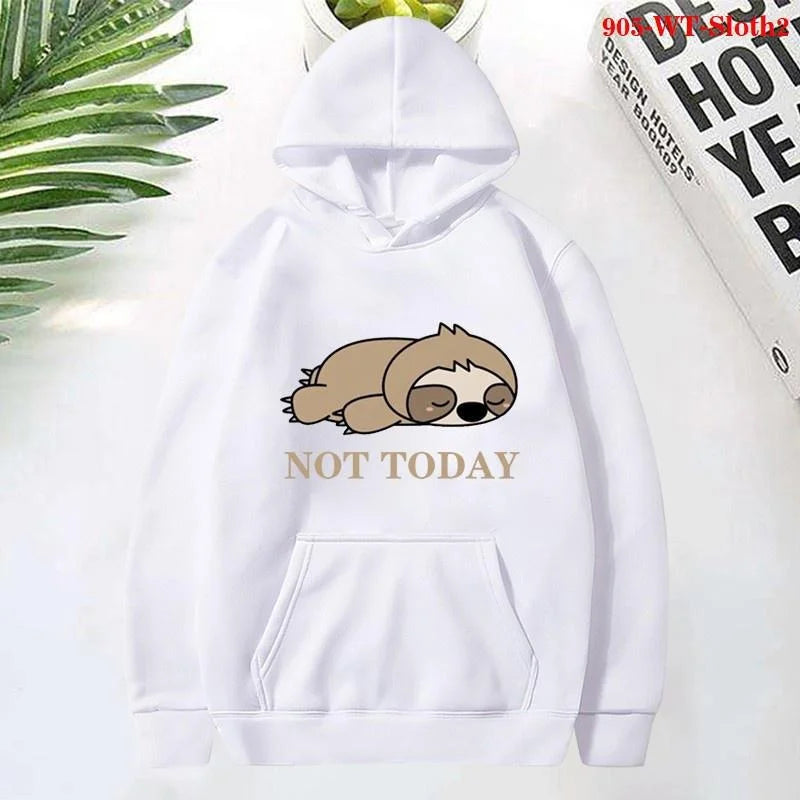 Sloth Hoodies Women Sweatshirts Plus Size Men Casual Long Sleeve Clothing Cute Warm Pullover - reetell