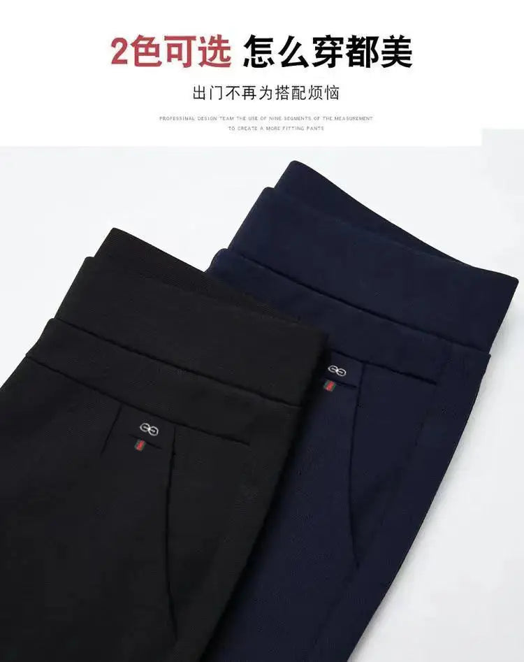 Office Lady Solid Big Size 6XL All-match Pencil Pants Spring Autumn Fashion Women Elastic High Waist Pockets Straight Trousers - reetell