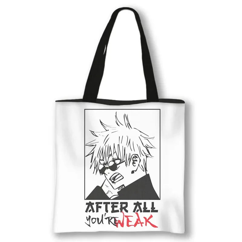 Japanese Anime Jujutsu Kaisen Tote Bags Gojo Satoru Tops Yuji Itadori Girls Shoulder Bag Women Handbag Beach Party Shopping Bag