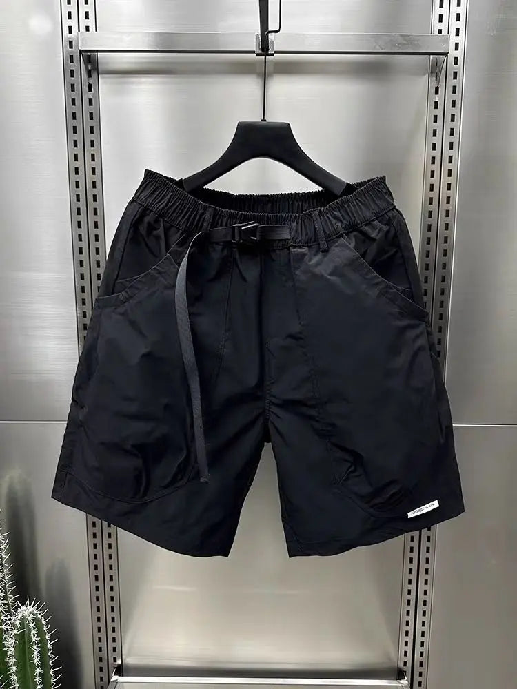 2024 Men's Large Pocket Waistband Work Shorts Summer Thin New Loose Straight Half Middle Pants - reetell