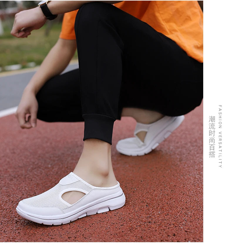 Women Walking Men Fitness Mesh Slip-On Light Loafers Summer Sports Shoes Outdoor Flats Breathable Running Sneakers Size 35-48