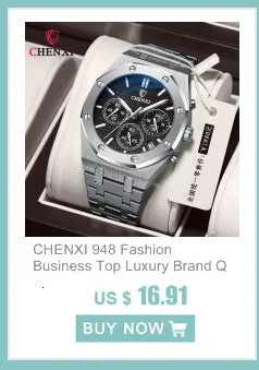 Chenxi 976 Leather Chronograph Date Men's Phase Of The Moon Timing Business Luminous Quartz Watch Relojes para hombres