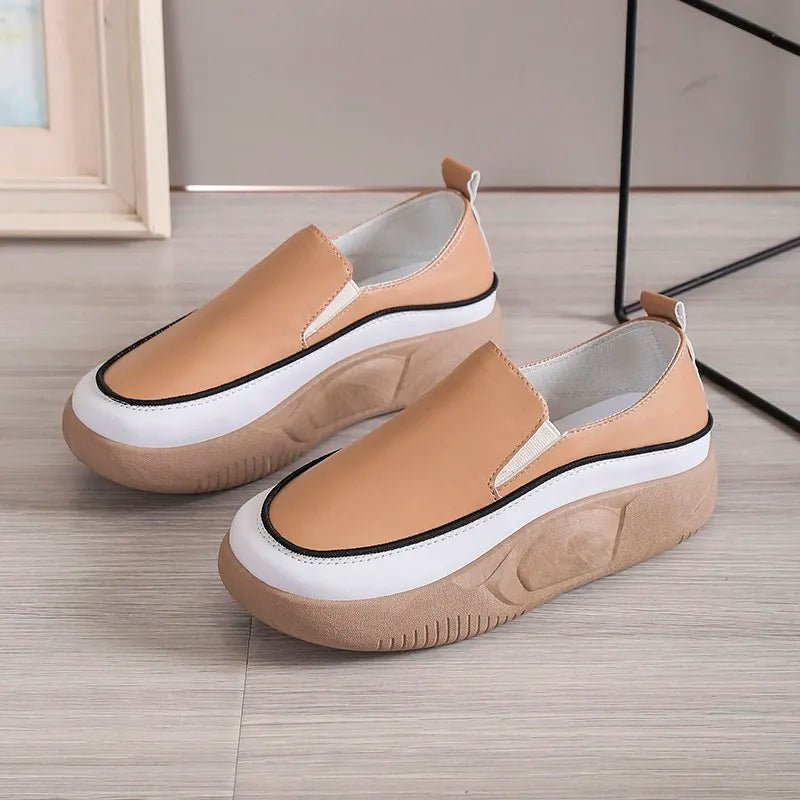 Luxury New Designer Women Fashion Loafers Breathable Slip-On Vulcanized Shoes Casual Wedge Heel Lightweight Woman Sneakers