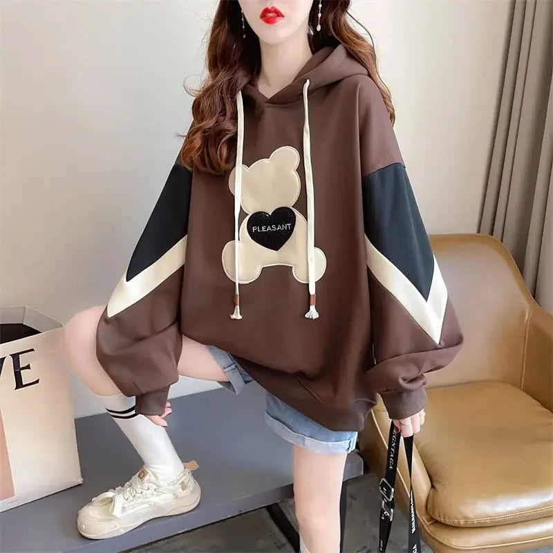 Hoodies Spring and Autumn Long Sleeve Kawaii Hooded Sweatshirt for Women Cute Youthful Clothes 2000s Novelty Designer Woman Tops - reetell