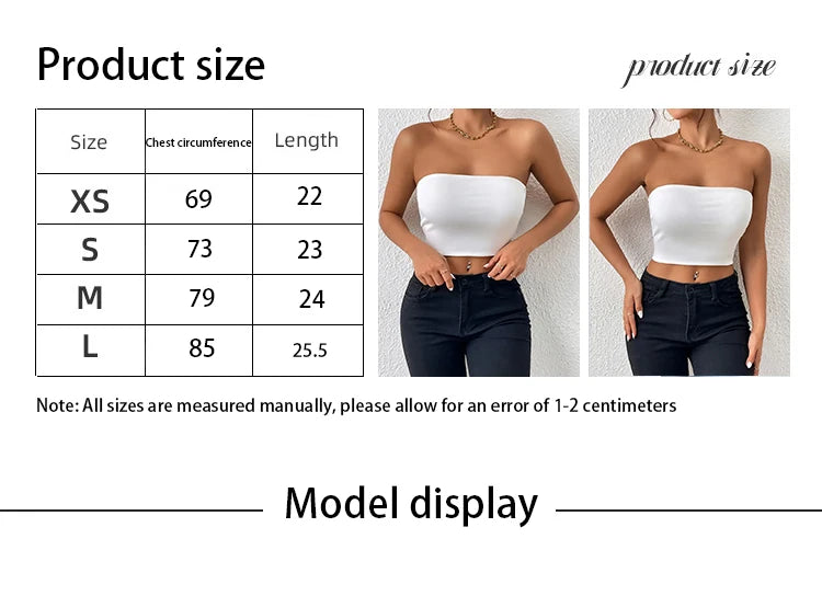 Sexy Bodycon Crop Tube Top, Solid Stretchy Tube Top, Casual Every Day Tops, Women's Clothing - reetell