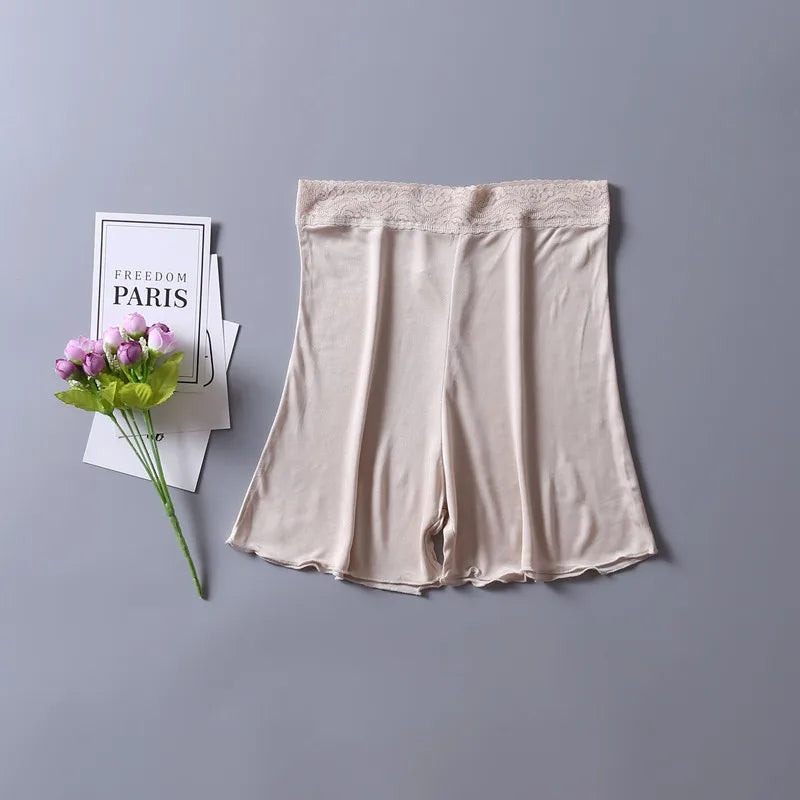 NEW Summer 100% Natural Mulberry Silk Shorts Under Skirt Women Thigh Comfortable Shorts Ladies Underwear Safety Pants Plus Size - reetell