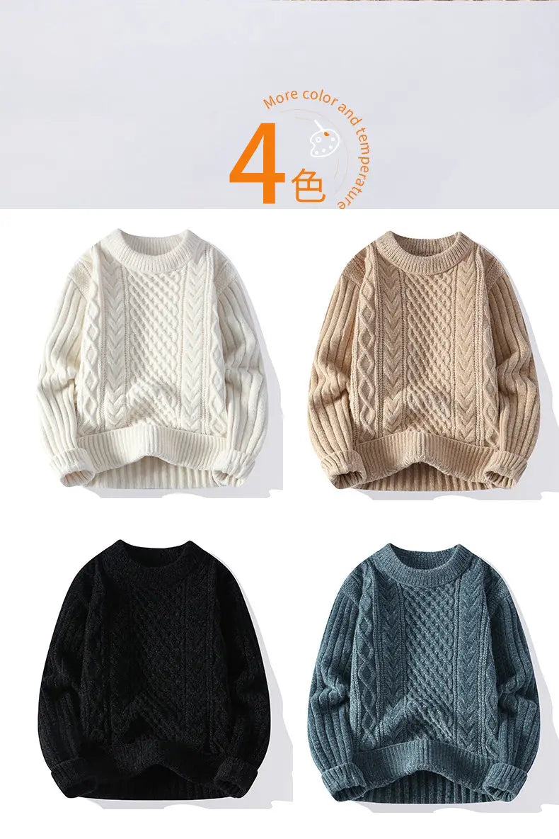 Sweaters men 2024 winter korean style mens warm sweater mens fashion sweaters autumn Men's wool pullovers male MY7116 - reetell