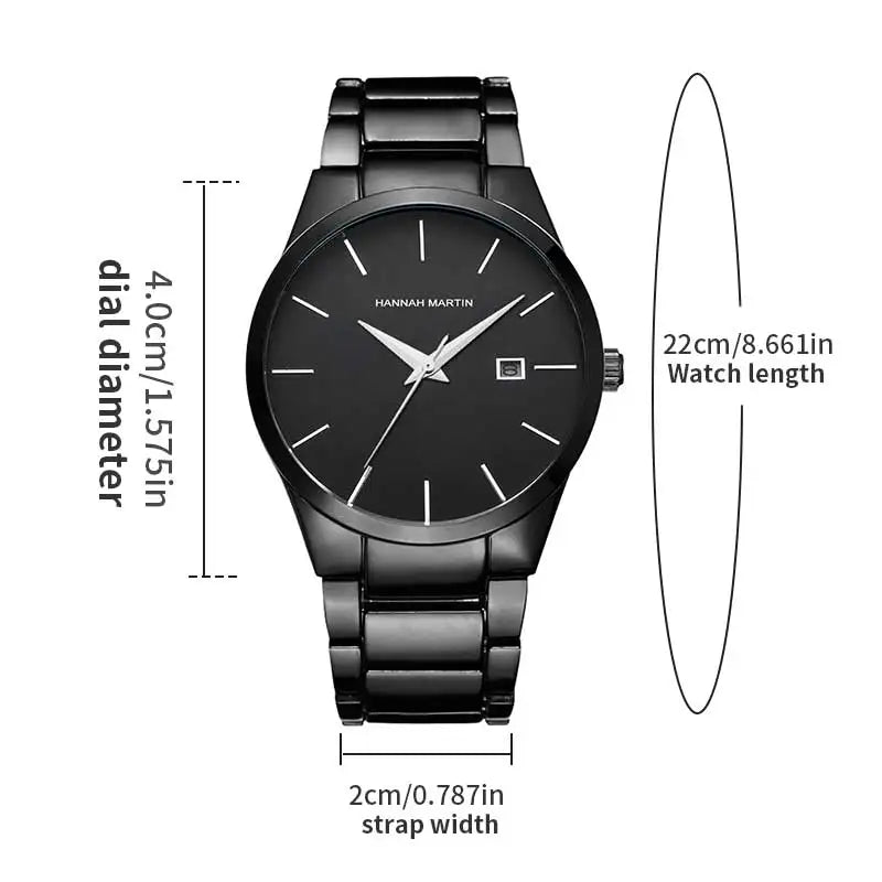 Men Watch Top Brand Luxury Calendar Stainless Steel Quartz Fashion Business Full Black Waterproof Sports Watch Relogio Masculino