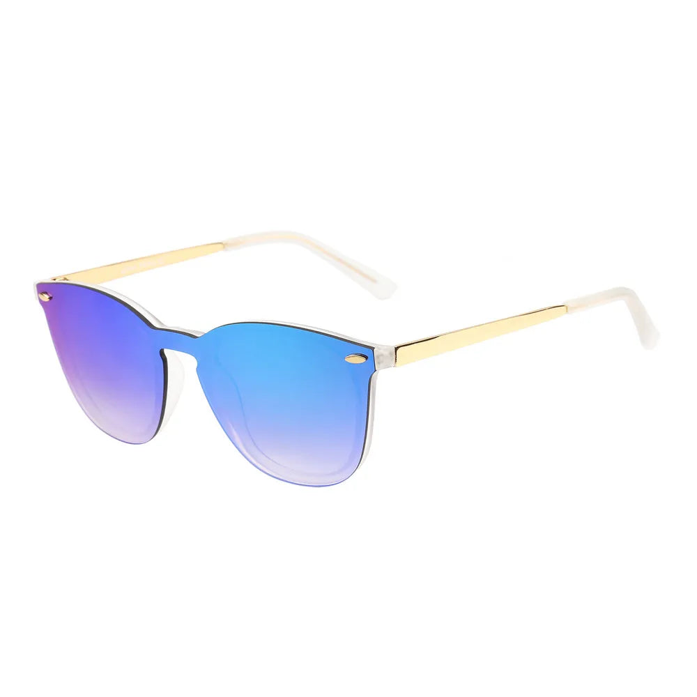 JIM Trendy Rimless Mirrored Sunglasses Reflective Sun Glasses for Women Men UV400 - reetell