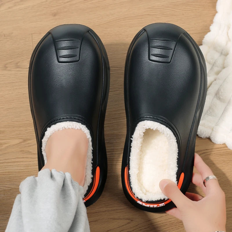 High Quality Winter Men's Warm Slippers Cotton Slippers Outdoor Indoor Warm Shoes Non-slip Mens Home Bedroom Plush Warm Slippers